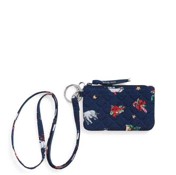 Vera Bradley Snow Globe Motifs Zip ID Lanyard - Picture 1 of 4